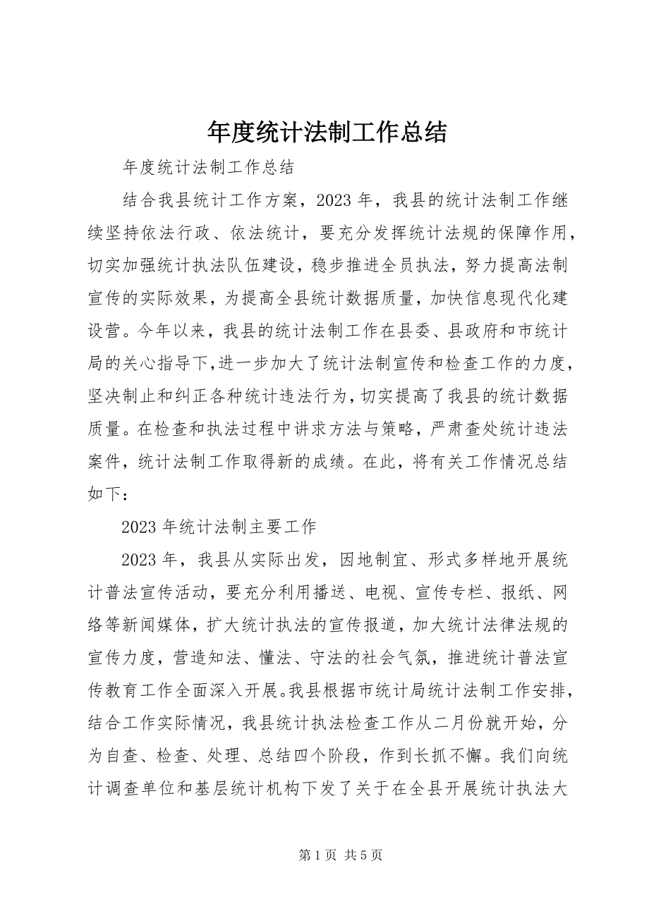 2023年统计法制工作总结.docx_第1页