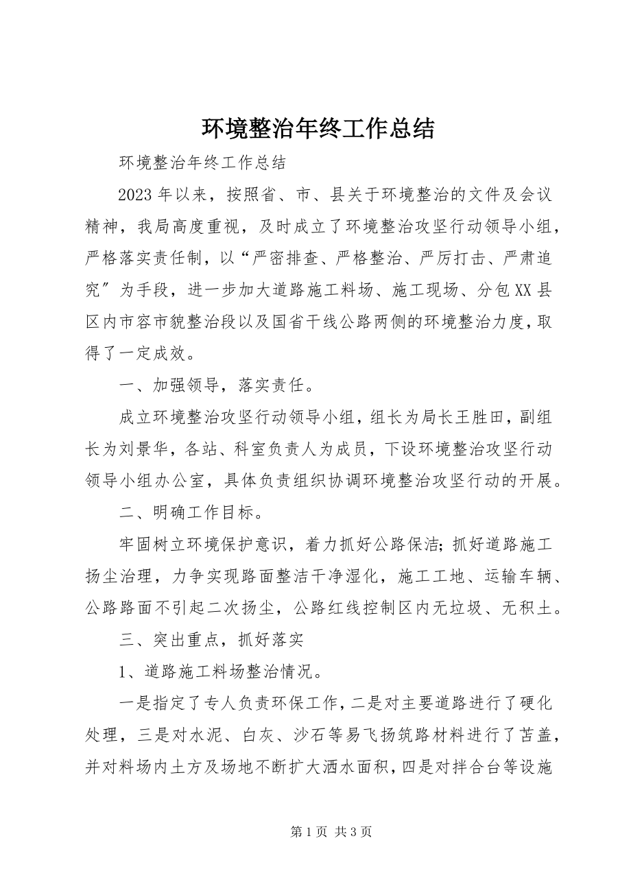 2023年环境整治终工作总结.docx_第1页