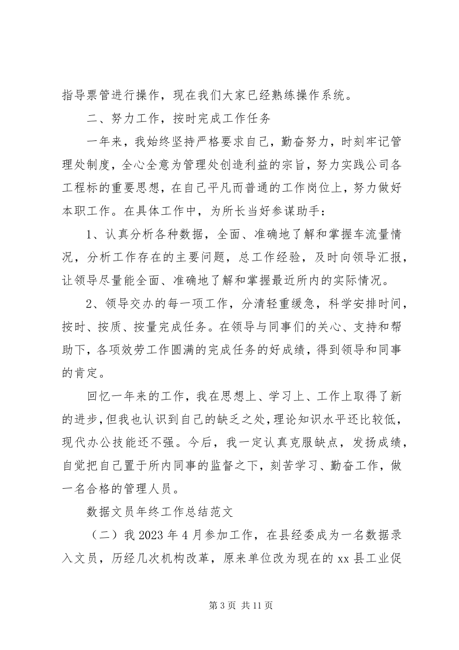 2023年数据文员年终工作总结.docx_第3页