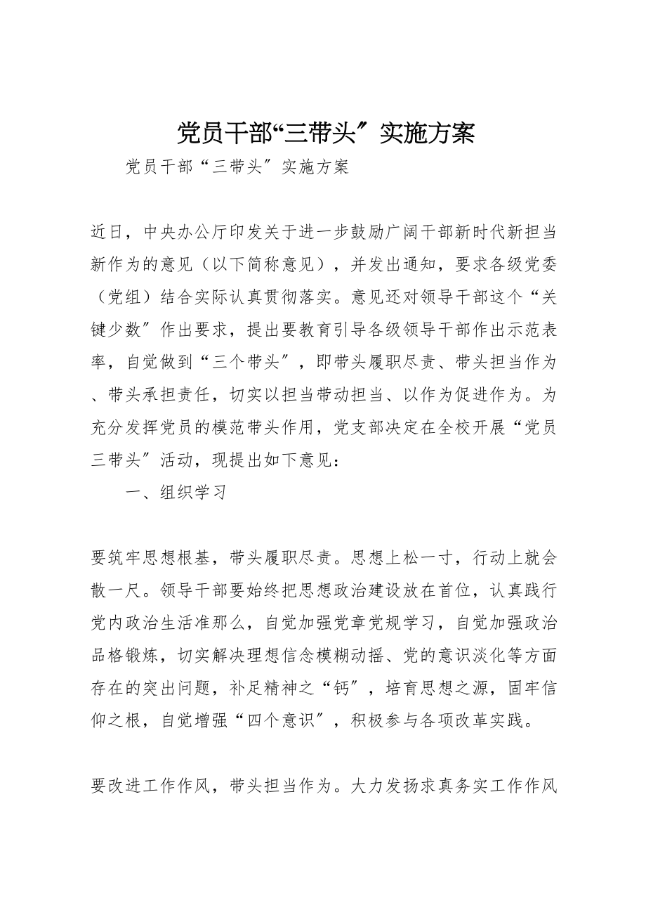 2023年党员干部三带头实施方案 .doc_第1页