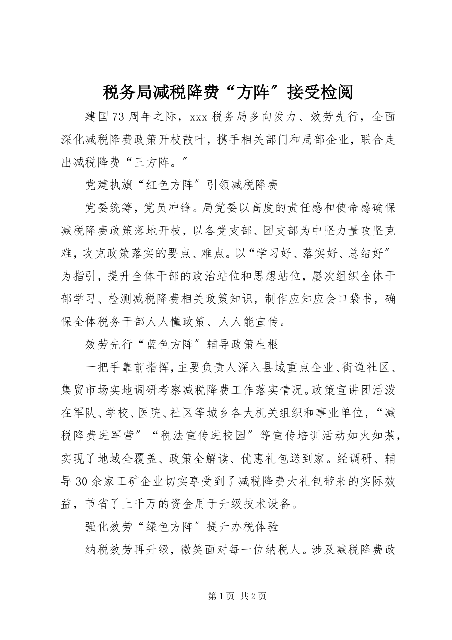 2023年税务局减税降费“方阵”接受检阅.docx_第1页