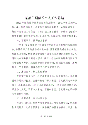 2023年某部门副部长个人工作总结.docx