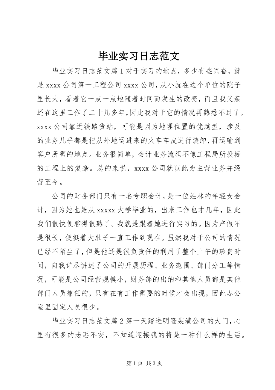 2023年毕业实习日志新编.docx_第1页