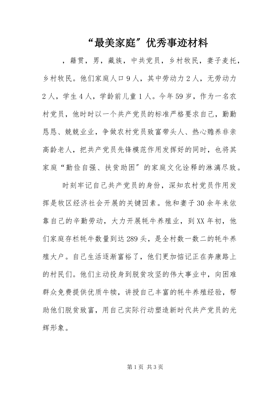 2023年最美家庭优秀事迹材料.docx_第1页