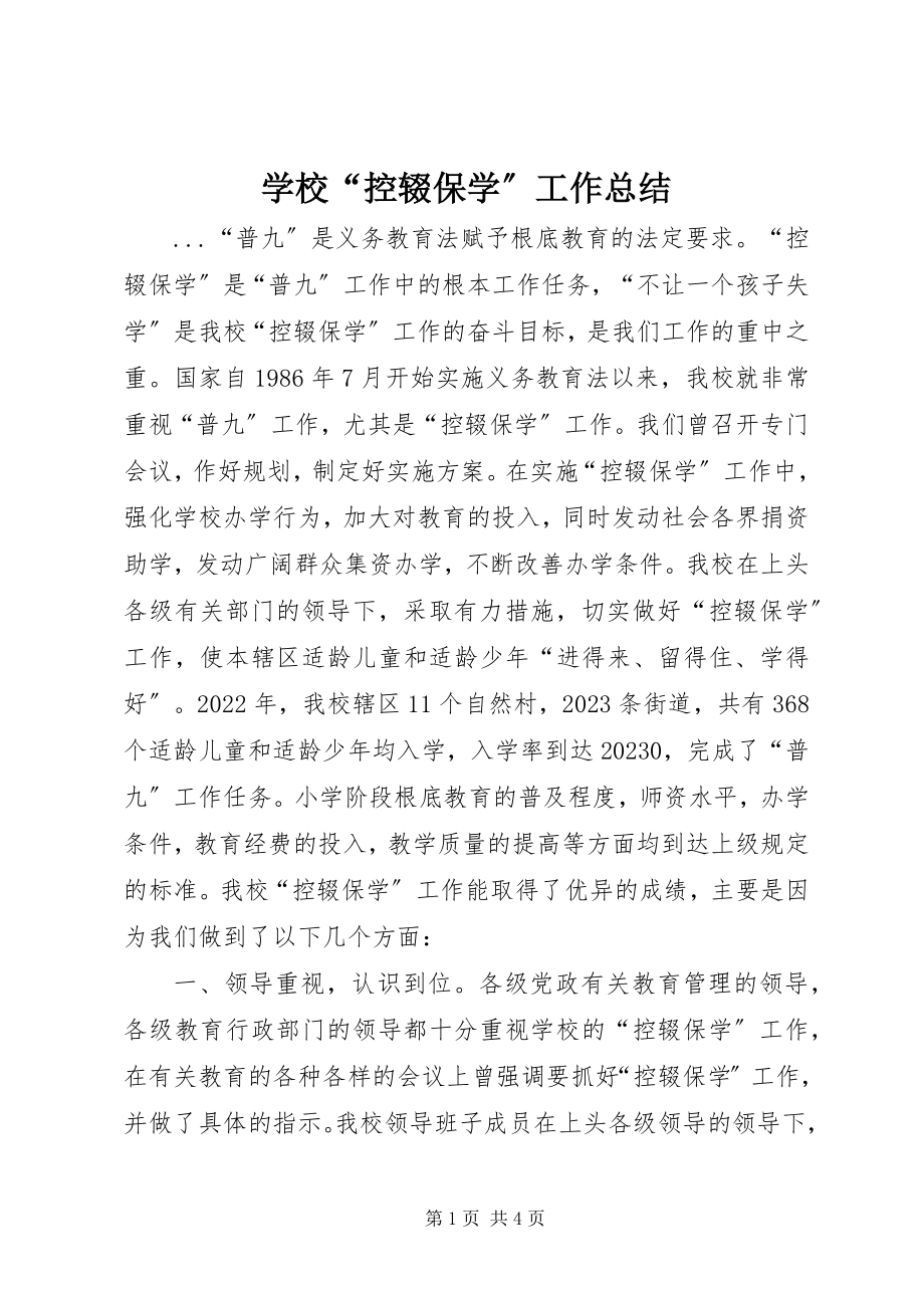 2023年学校“控辍保学”工作总结.docx_第1页