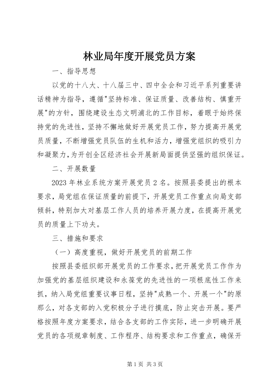 2023年林业局度发展党员计划.docx_第1页