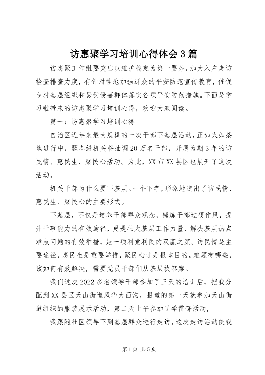 2023年访惠聚学习培训心得体会3篇.docx_第1页