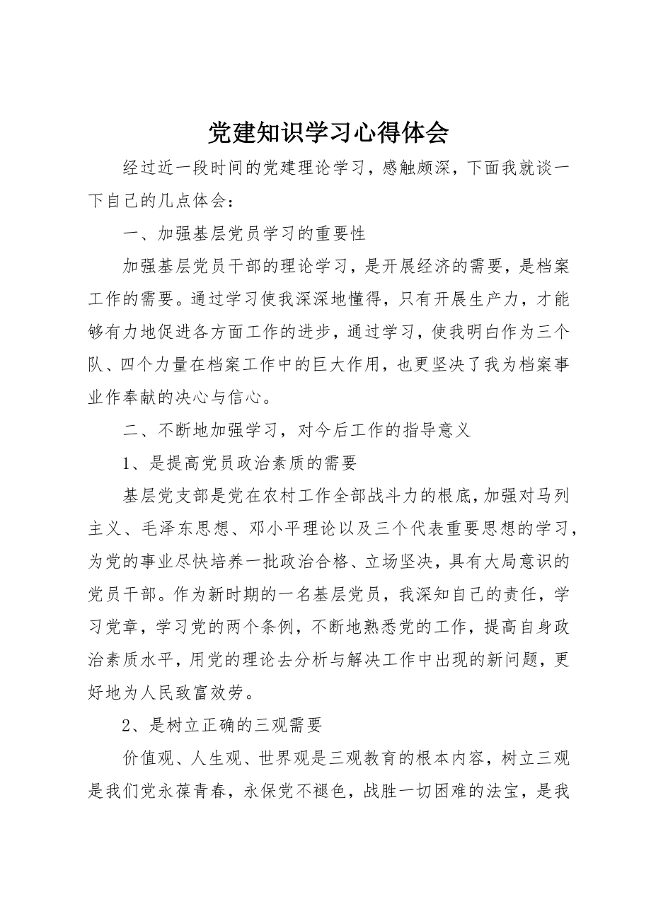 2023年党建知识学习心得体会.docx_第1页