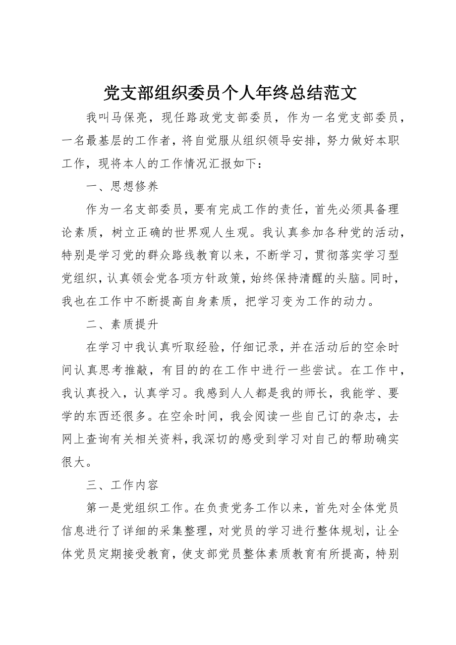 2023年党支部组织委员个人年终总结2.docx_第1页