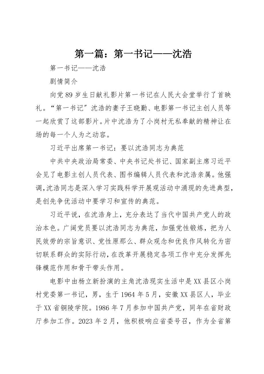 2023年xx第一书记沈浩新编.docx_第1页