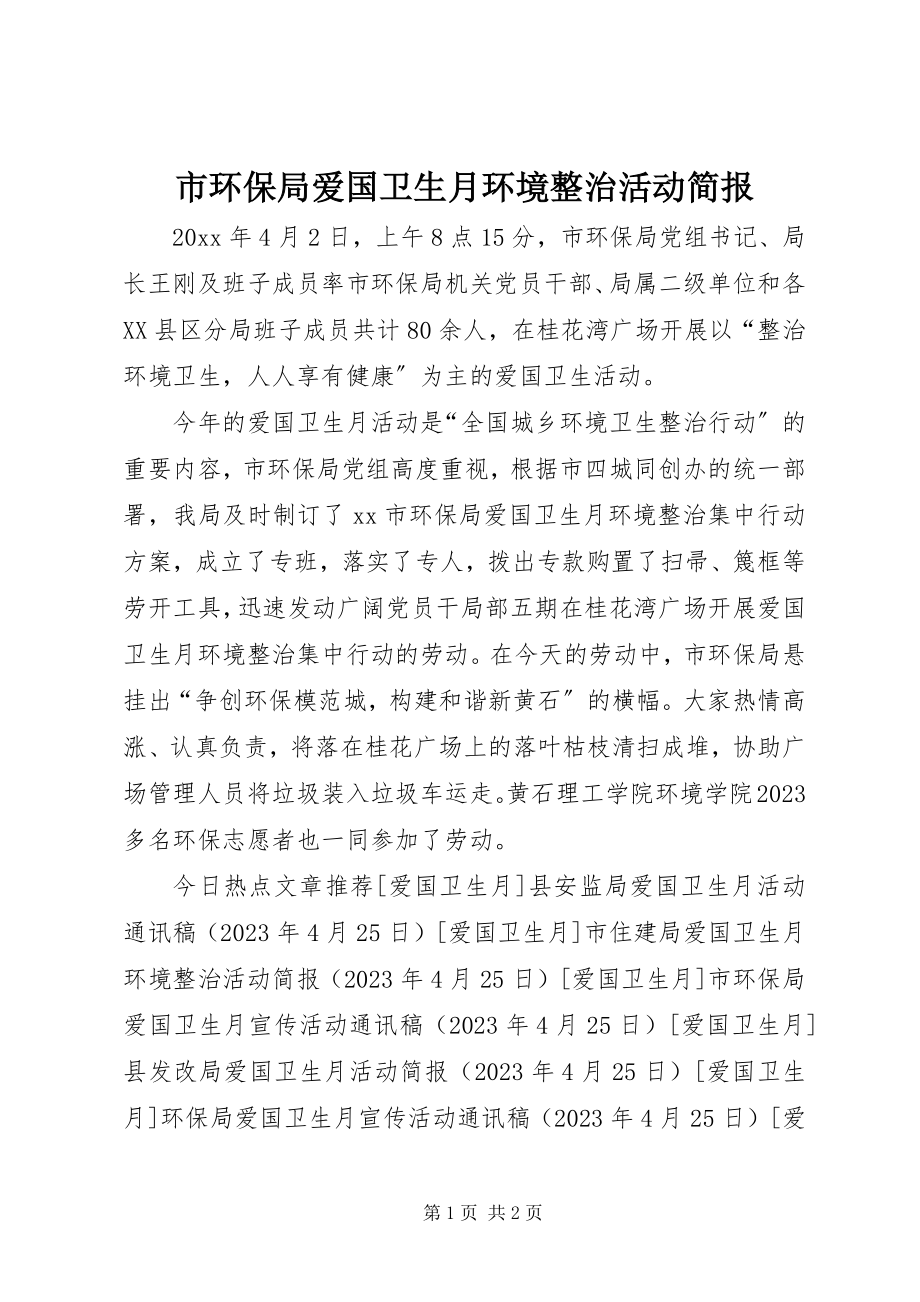 2023年市环保局爱国卫生月环境整治活动简报.docx_第1页