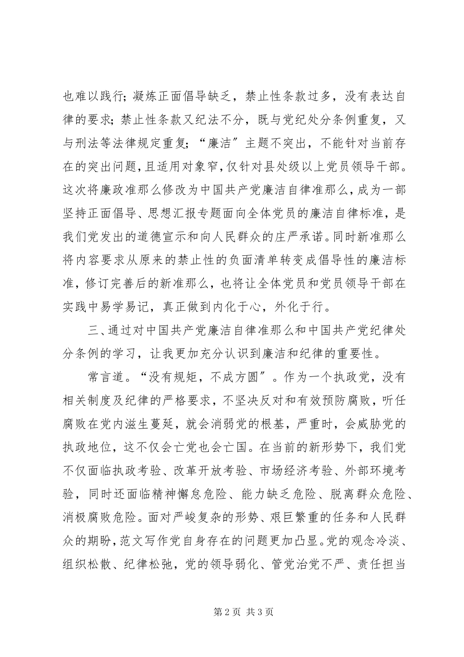 2023年县机关学习《准则》和《条例》心得.docx_第2页