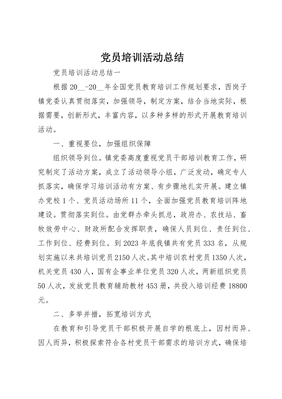 2023年党员培训活动总结.docx_第1页