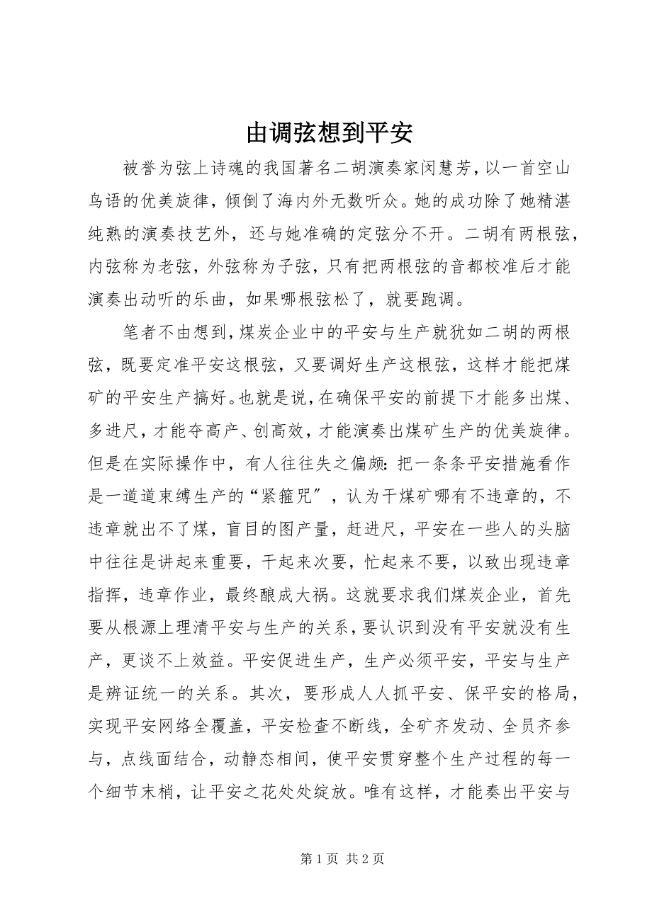 2023年由调弦想到安全.docx_第1页