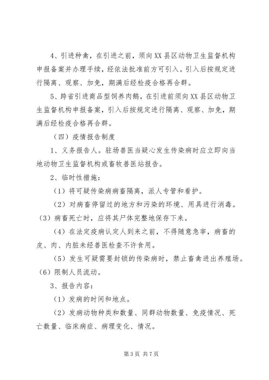 2023年肉鹅规模养殖场动物防疫管理制度.docx_第3页