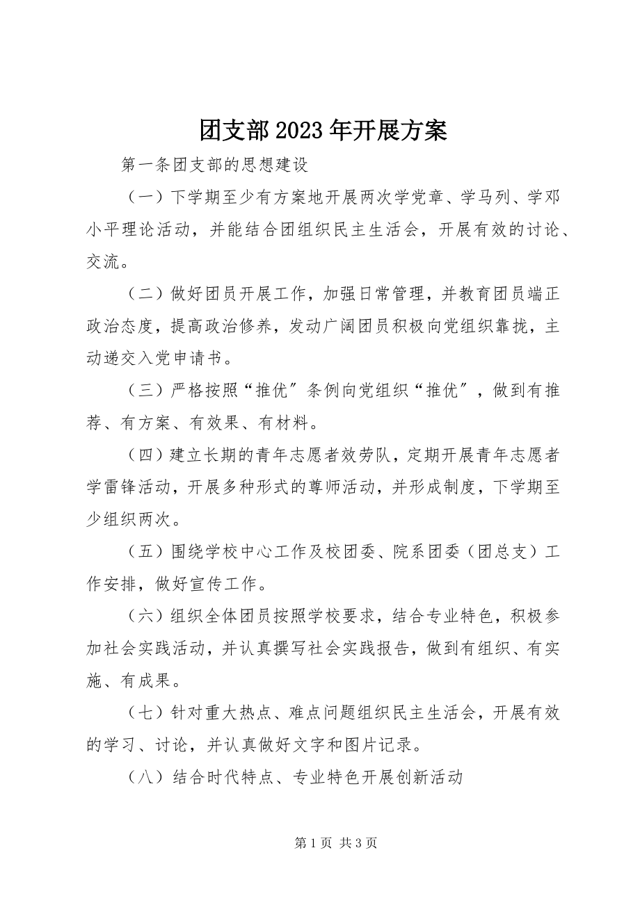 2023年团支部发展计划.docx_第1页