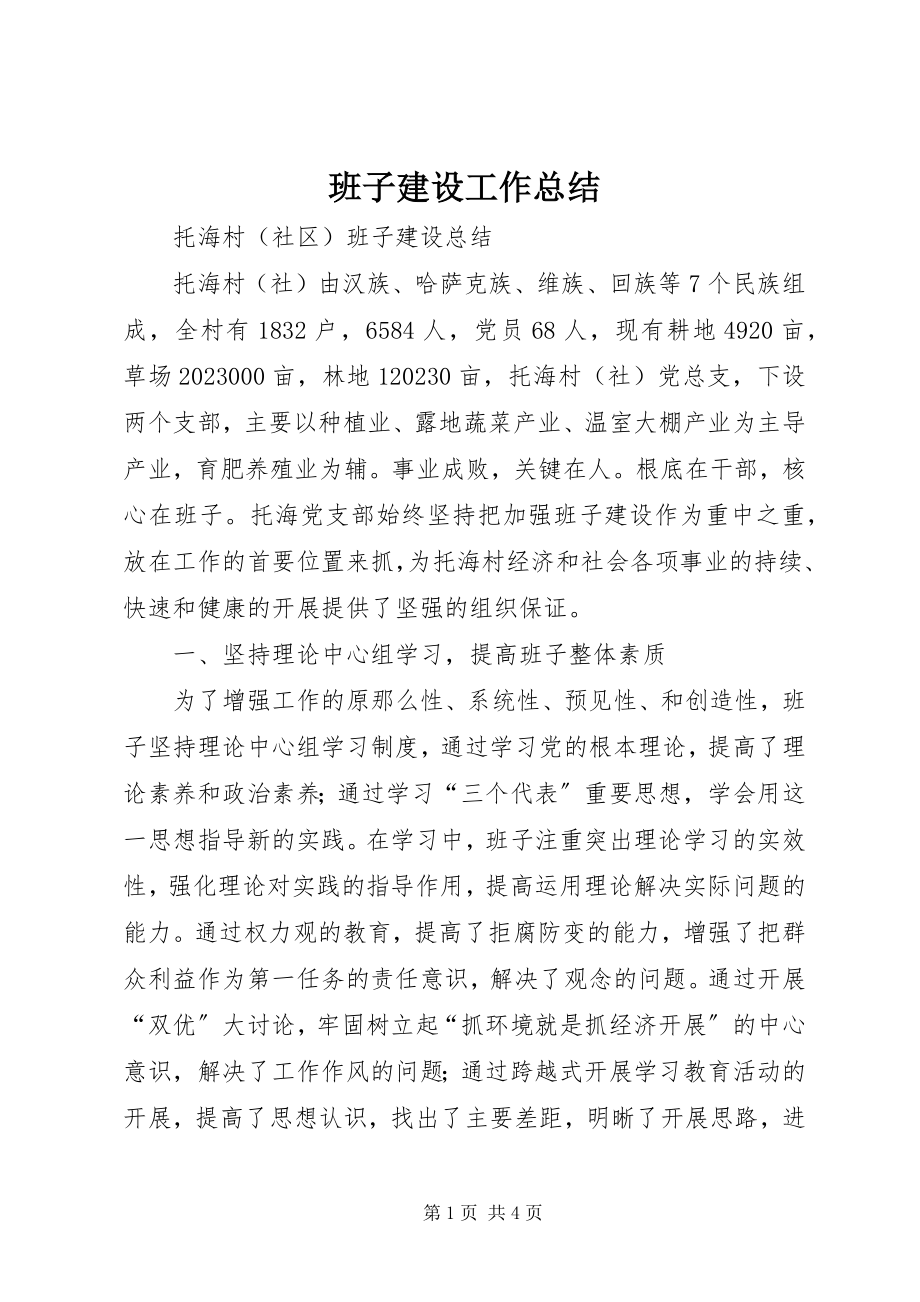 2023年班子建设工作总结新编.docx_第1页