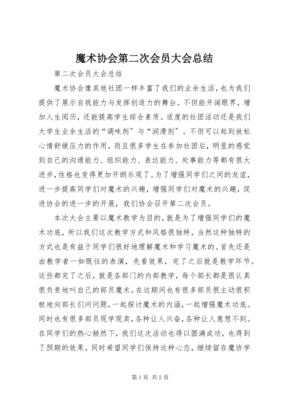 2023年魔术协会第二次会员大会总结.docx_第1页