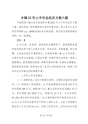 2023年乡镇上半年总结及计划六篇.docx