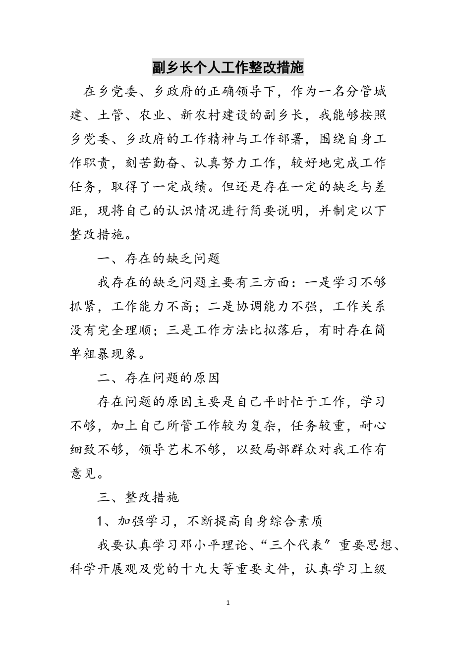 2023年副乡长个人工作整改措施范文.doc_第1页