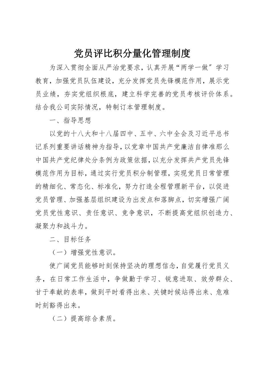 2023年党员评比积分量化管理制度.docx_第1页