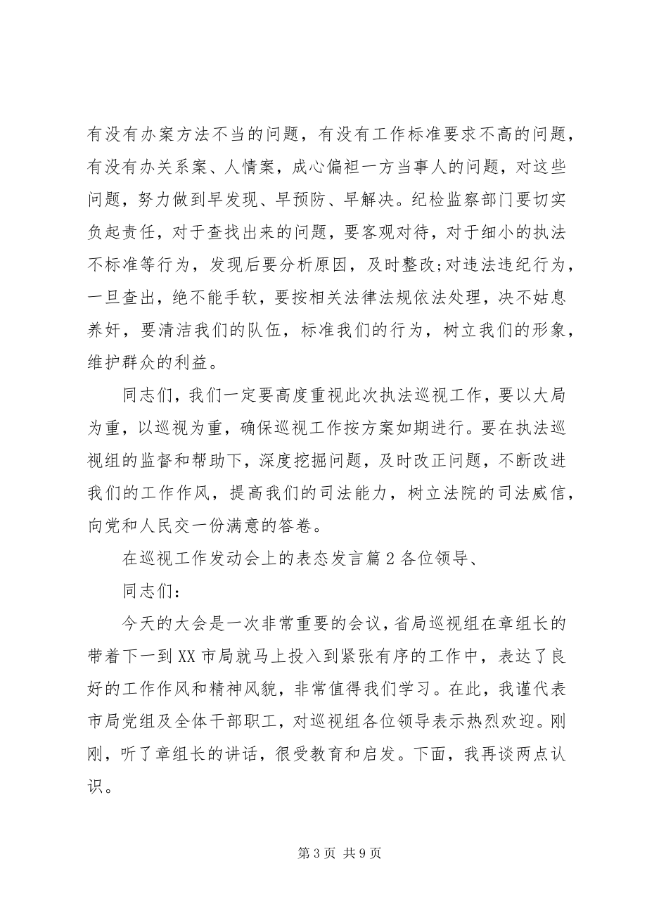 2023年在巡视工作动员会上的表态讲话.docx_第3页