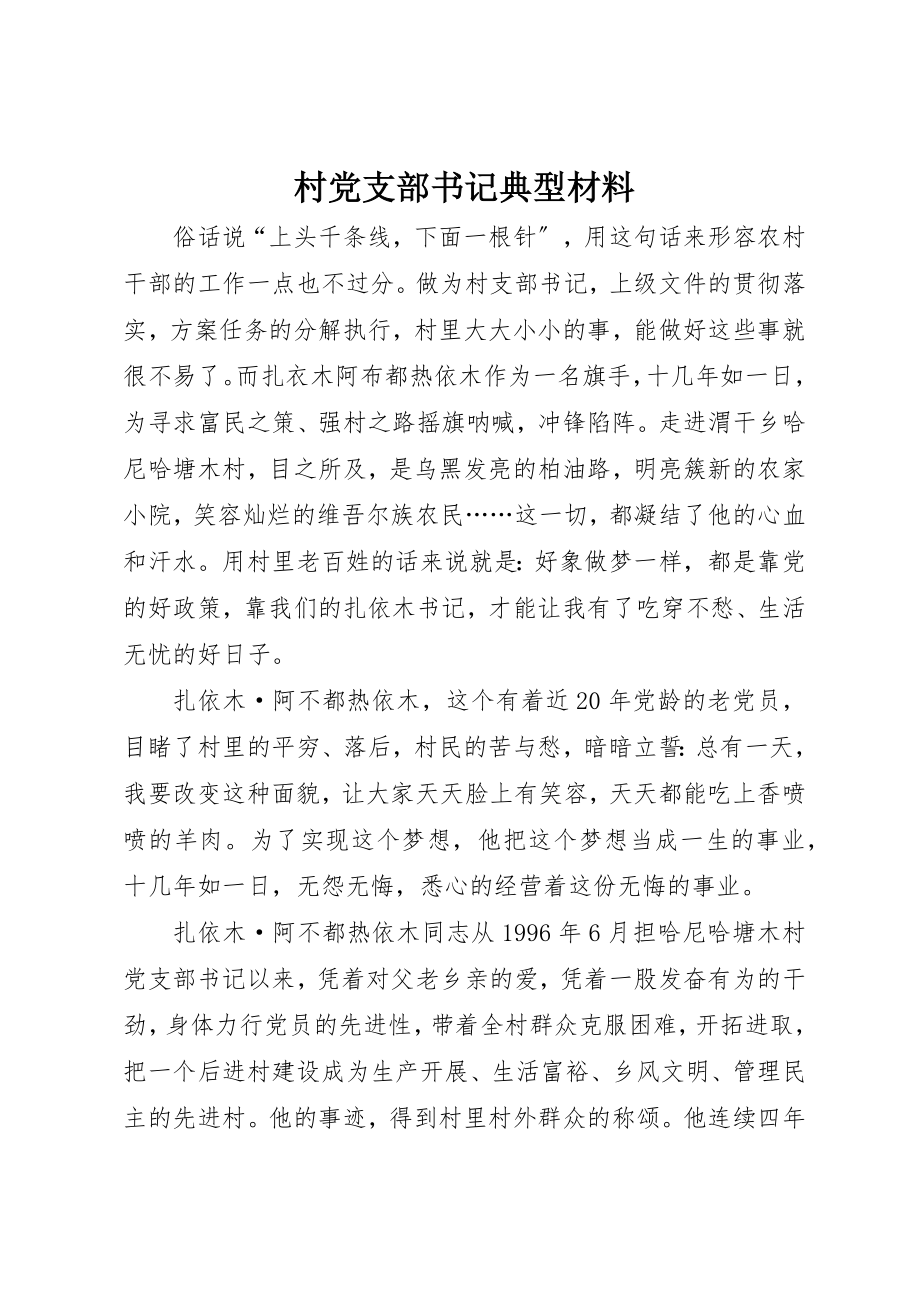 2023年村党支部书记典型材料新编.docx_第1页