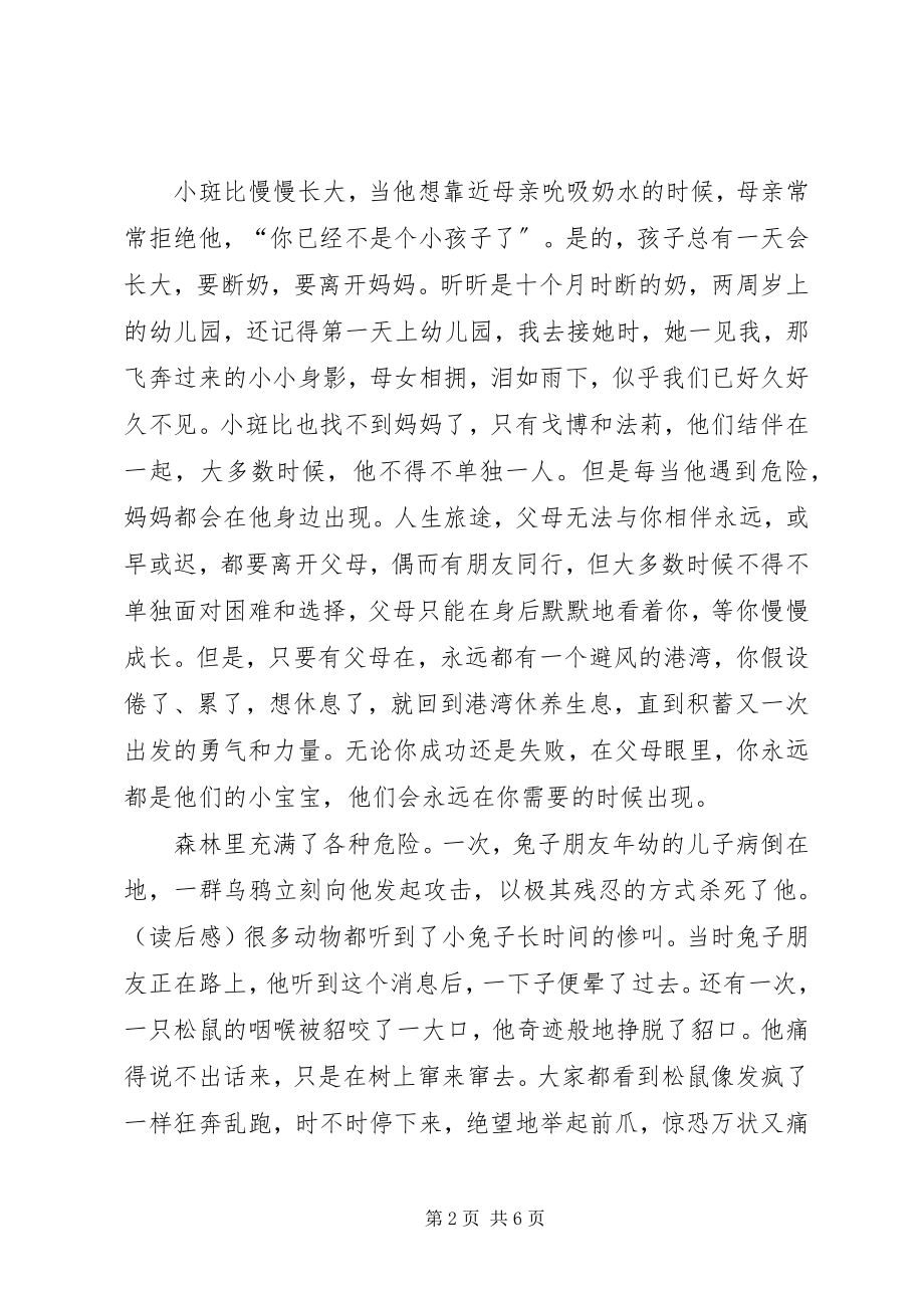 2023年《小鹿斑比》读后感成长的历程新编.docx_第2页