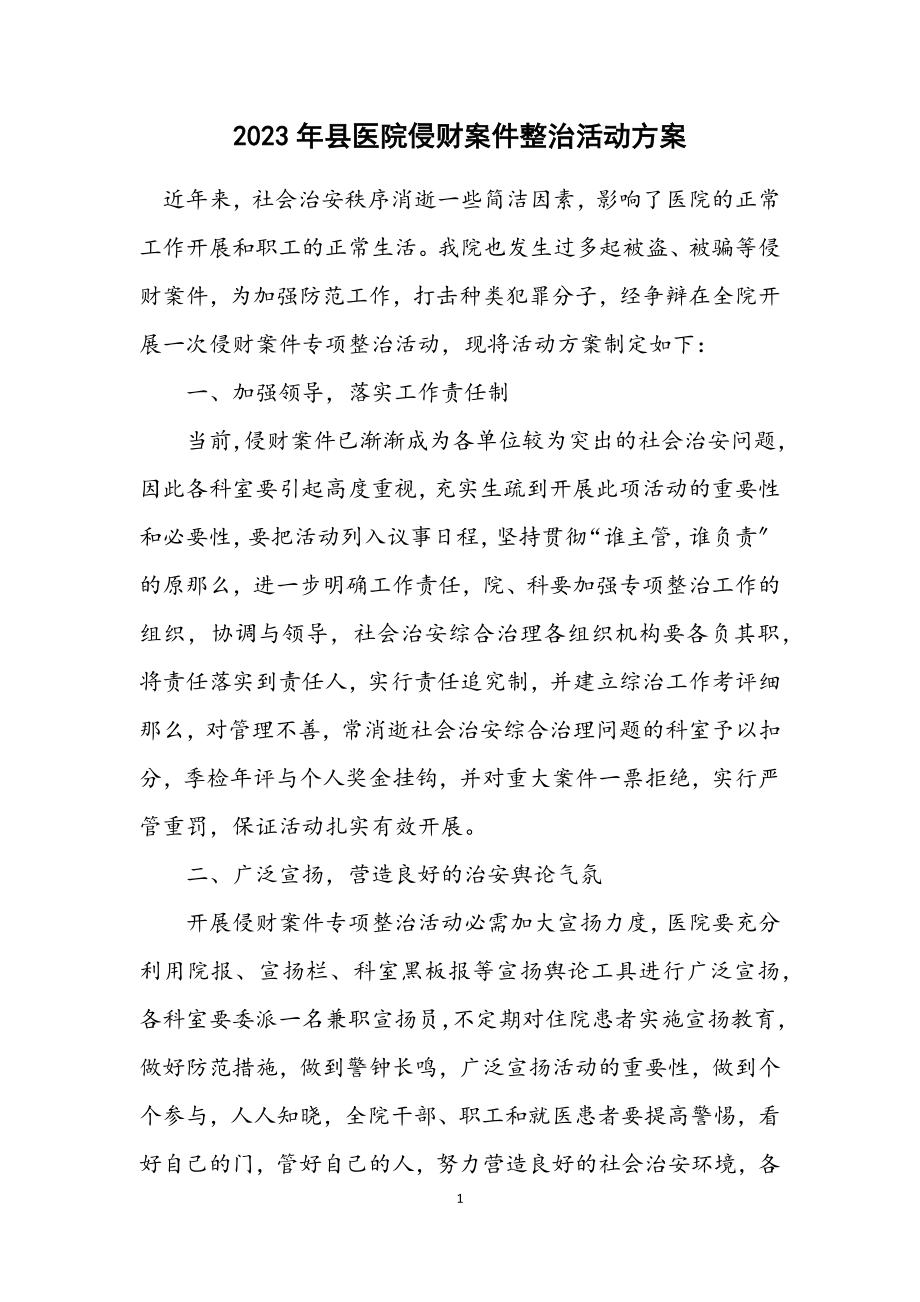 2023年县医院侵财案件整治活动方案.docx_第1页