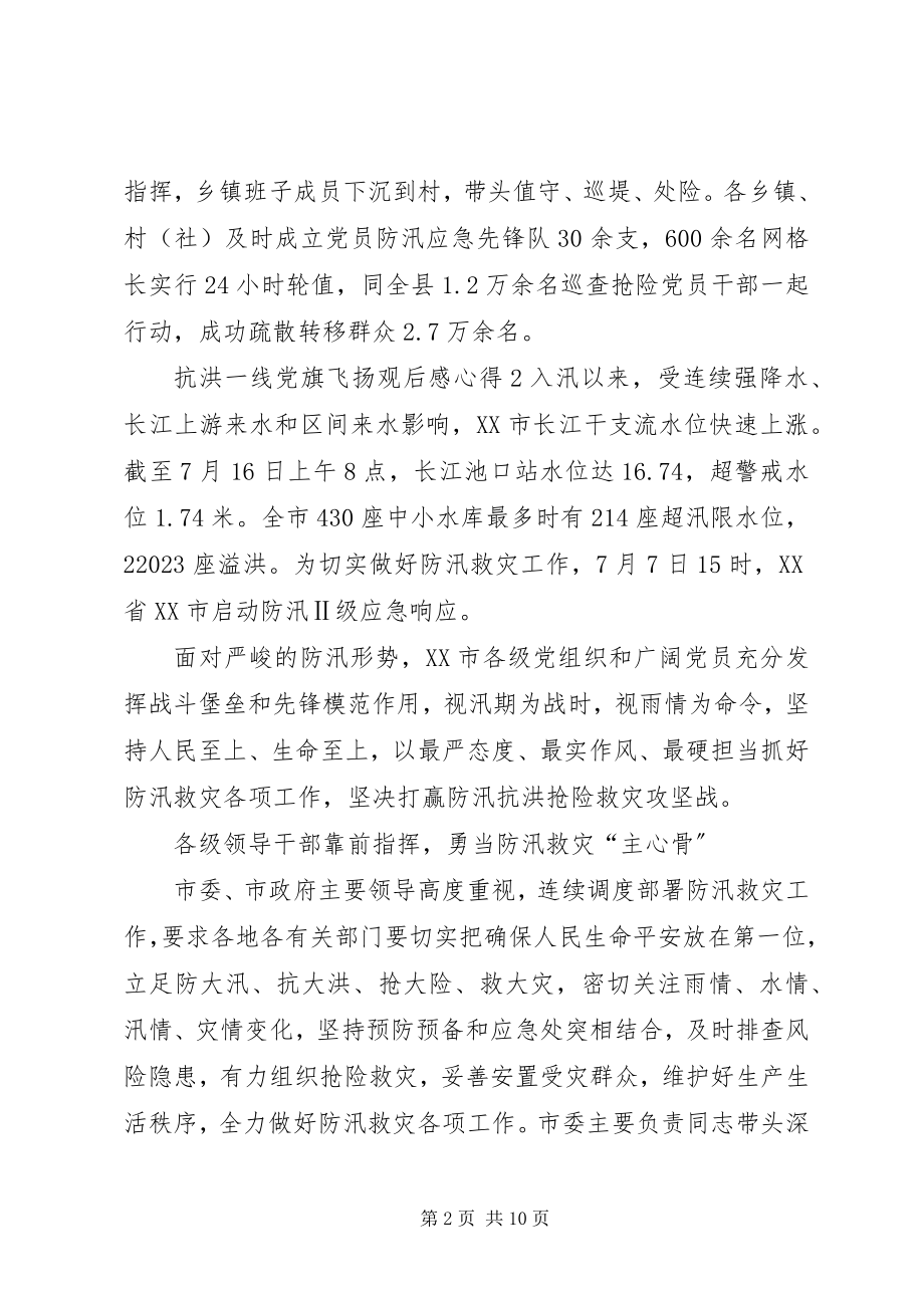 2023年抗洪一线党旗飞扬观后感心得多篇.docx_第2页