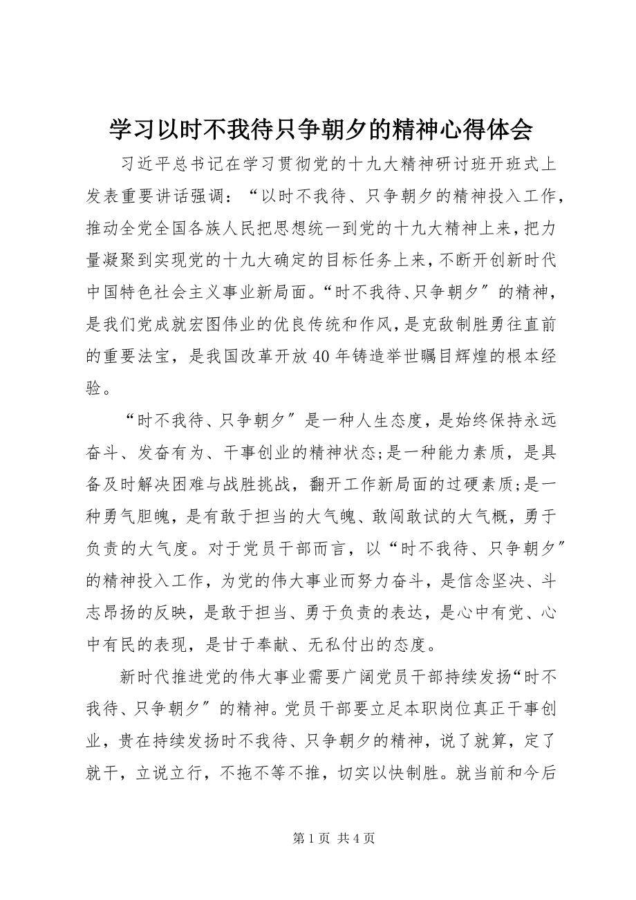 2023年学习以时不我待只争朝夕的精神心得体会.docx_第1页