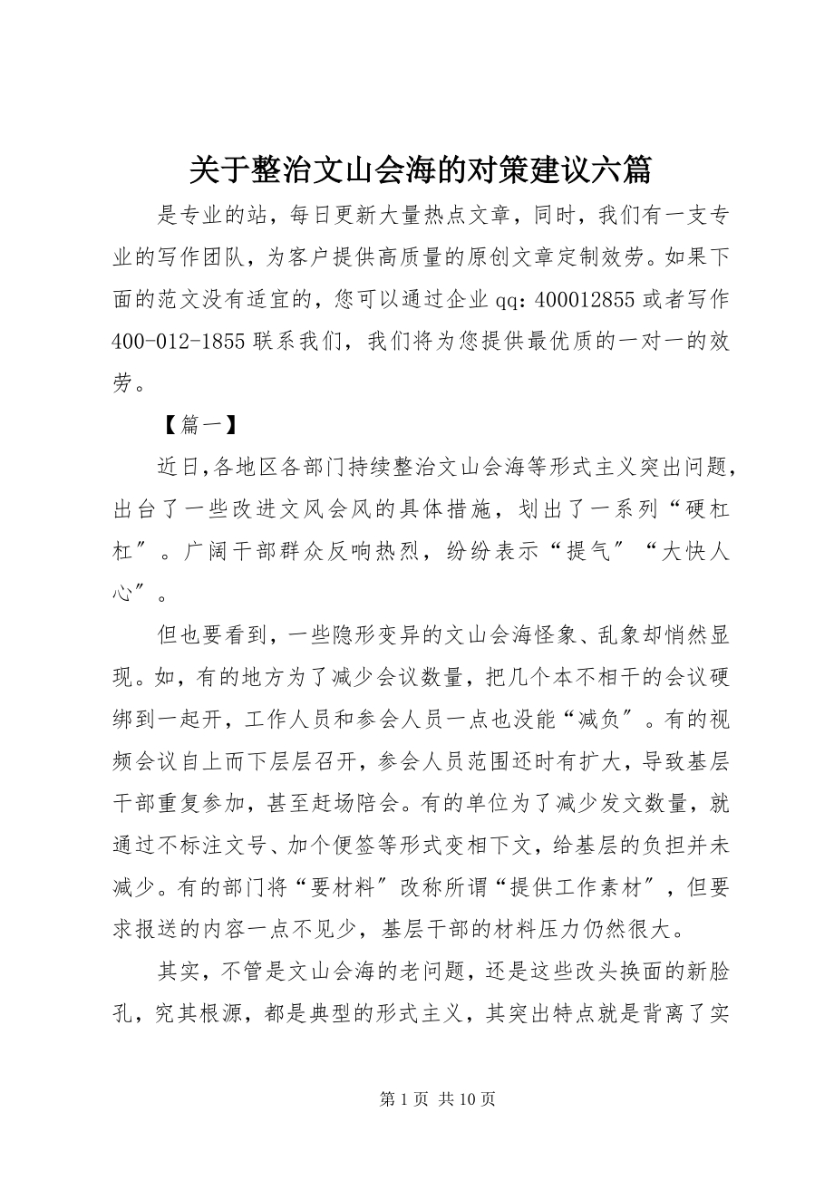 2023年整治文山会海的对策建议六篇.docx_第1页