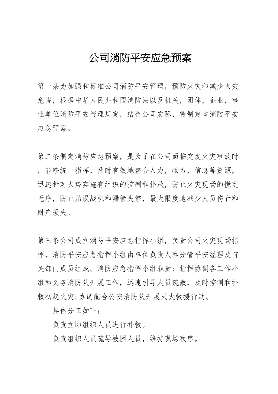 2023年公司消防安全应急预案 2.doc_第1页