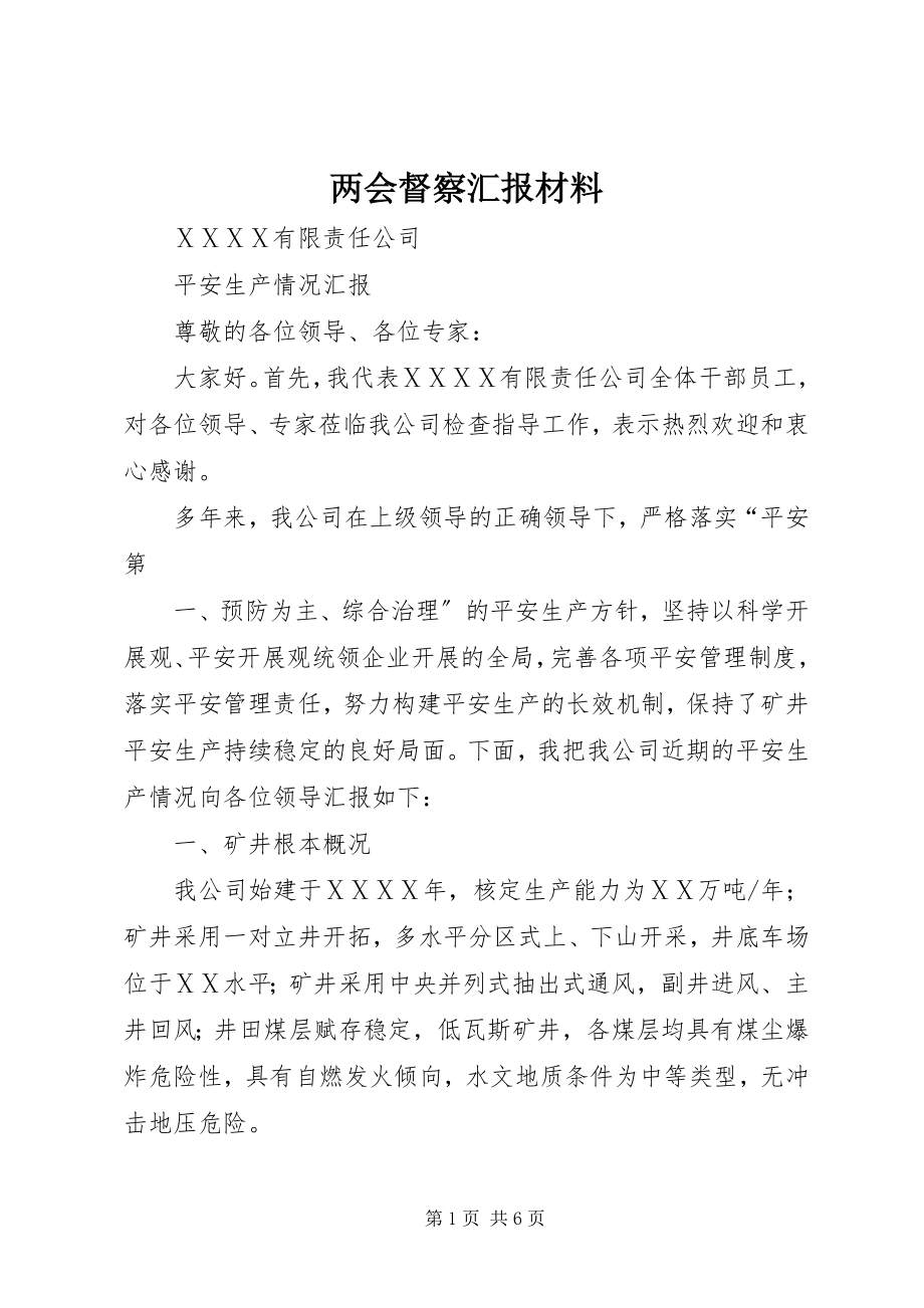 2023年两会督察汇报材料.docx_第1页