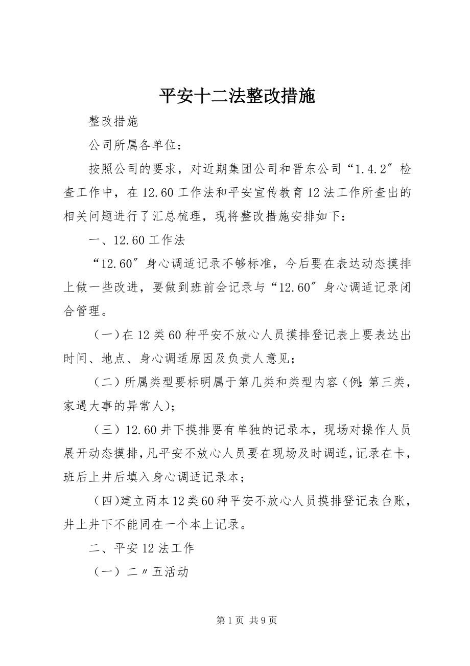 2023年安全十二法整改措施新编.docx_第1页