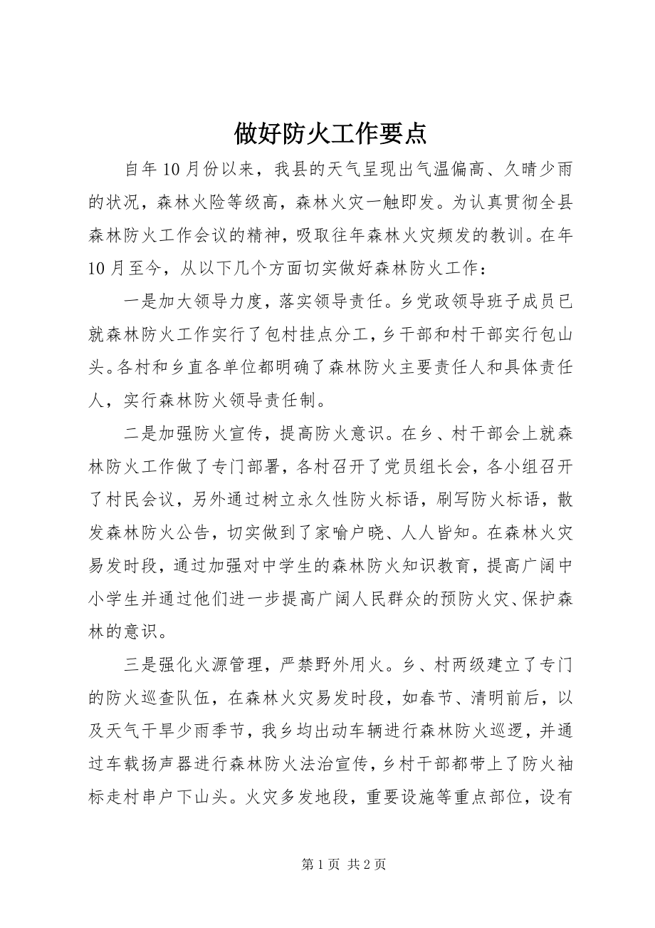 2023年做好防火工作要点.docx_第1页