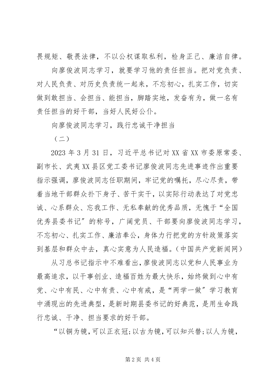 2023年向廖俊波同志学习践行忠诚干净担当.docx_第2页