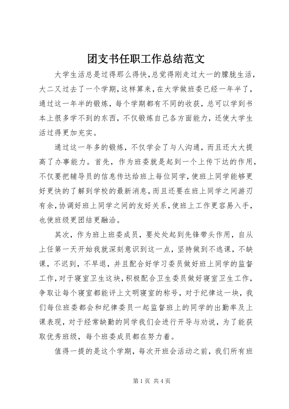 2023年团支书任职工作总结2.docx_第1页