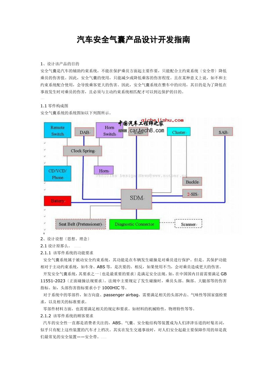 2023年汽车安全气囊产品设计开发指南.doc_第1页