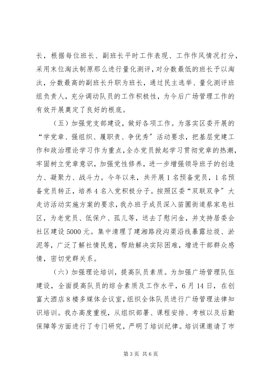 2023年广场管理办公室度工作总结.docx_第3页