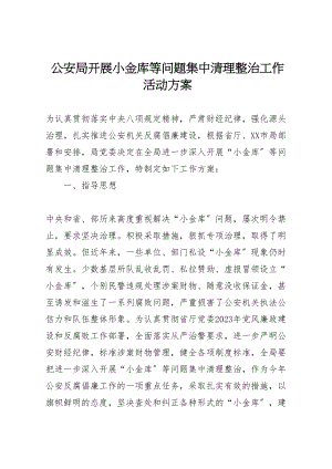 2023年公安局开展小金库等问题集中清理整治工作活动方案.doc