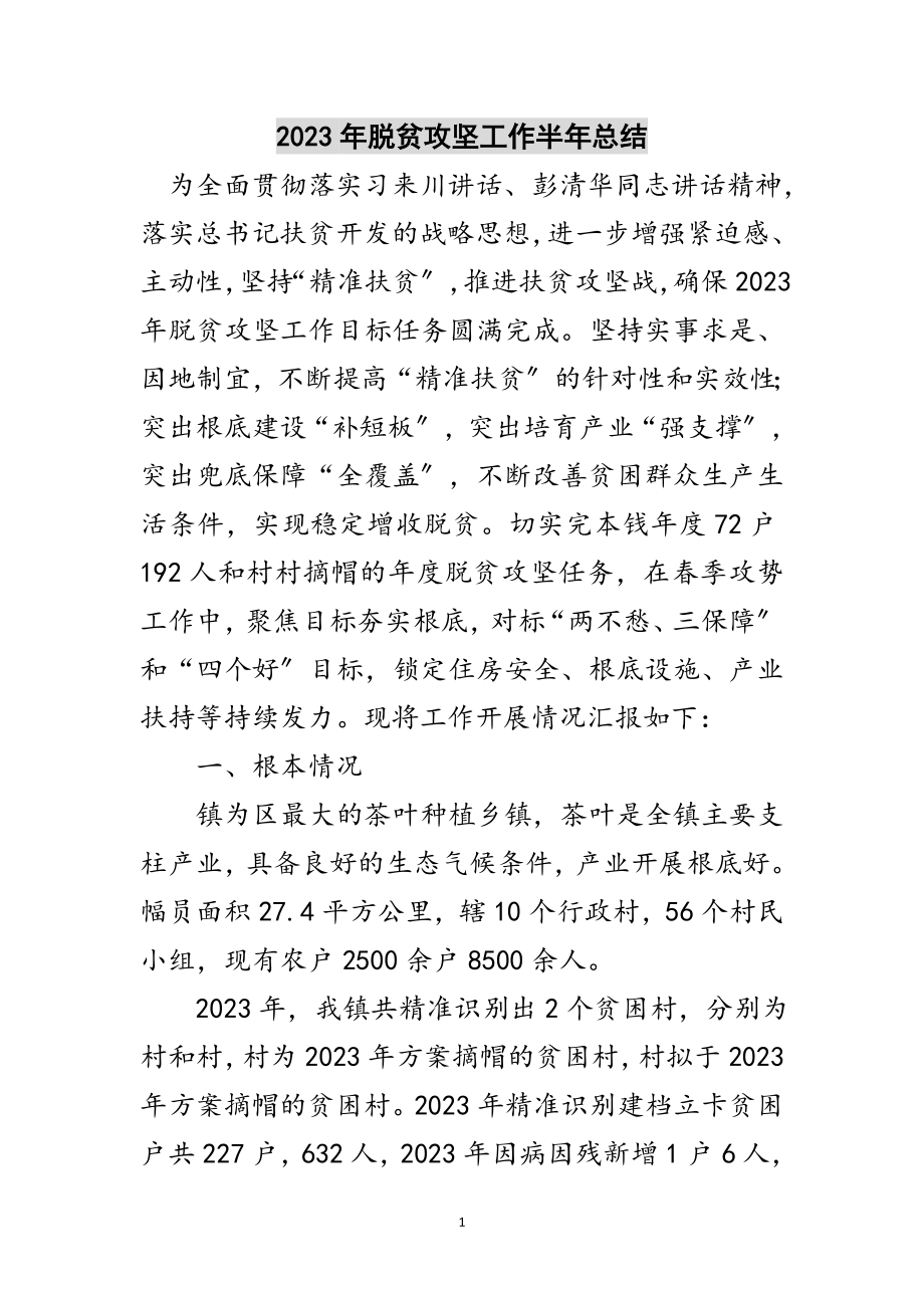 2023年年脱贫攻坚工作半年总结范文.doc_第1页