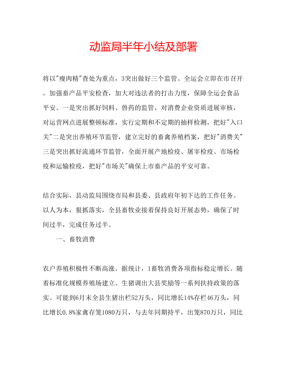 2023年动监局半小结及部署.docx_第1页