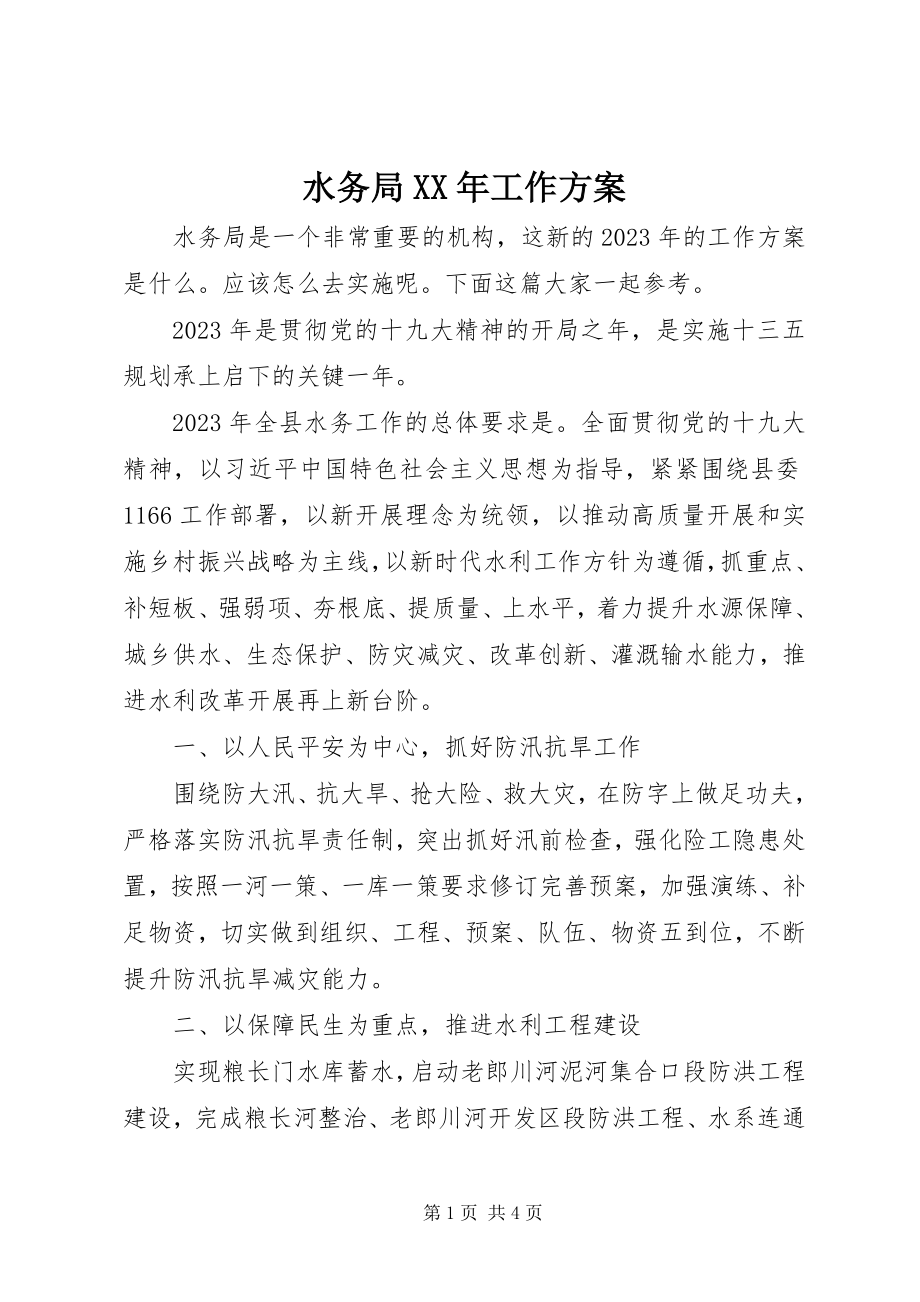 2023年水务局工作计划2.docx_第1页