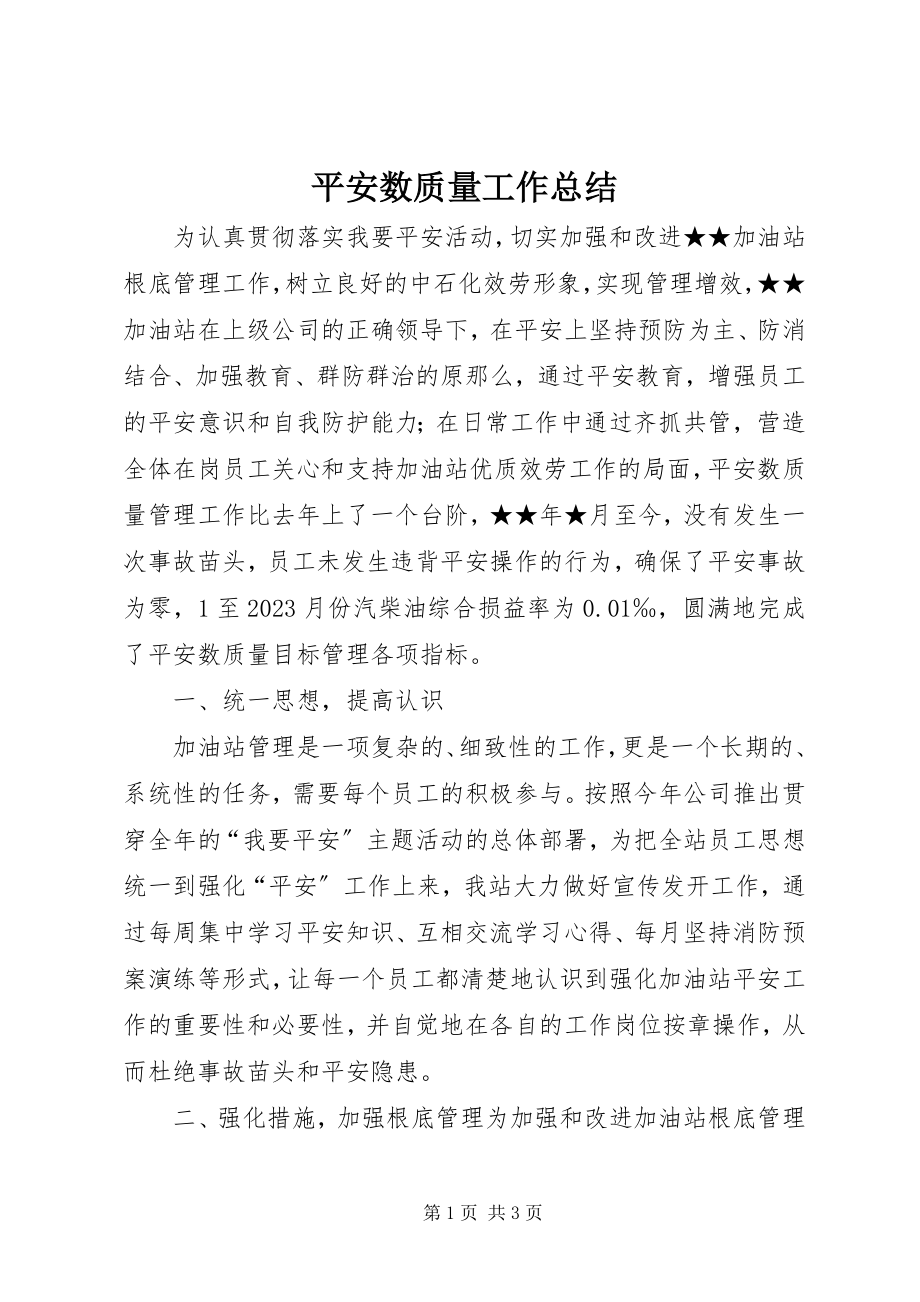 2023年安全数质量工作总结新编.docx_第1页