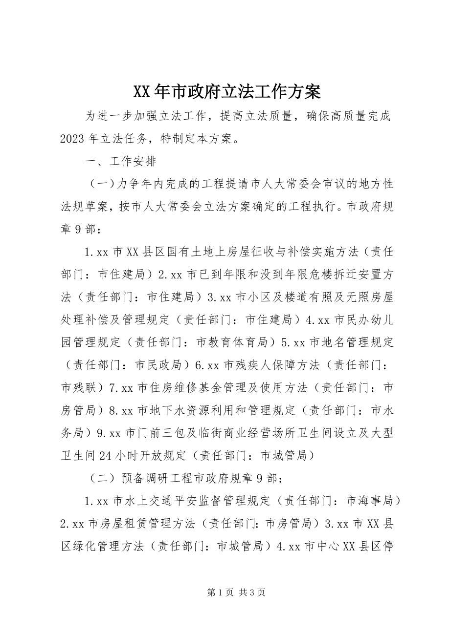 2023年市政府立法工作计划.docx_第1页