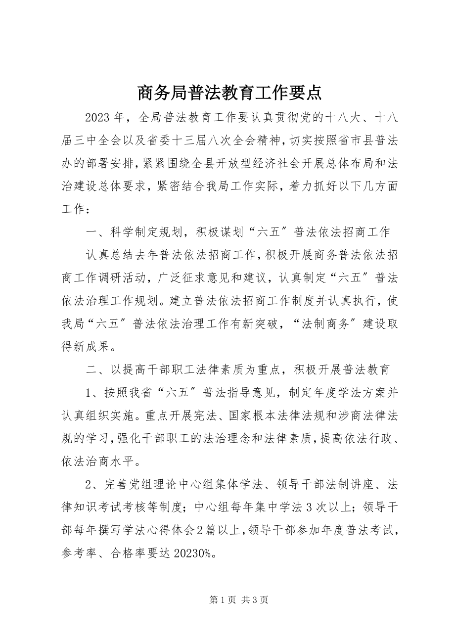 2023年商务局普法教育工作要点.docx_第1页