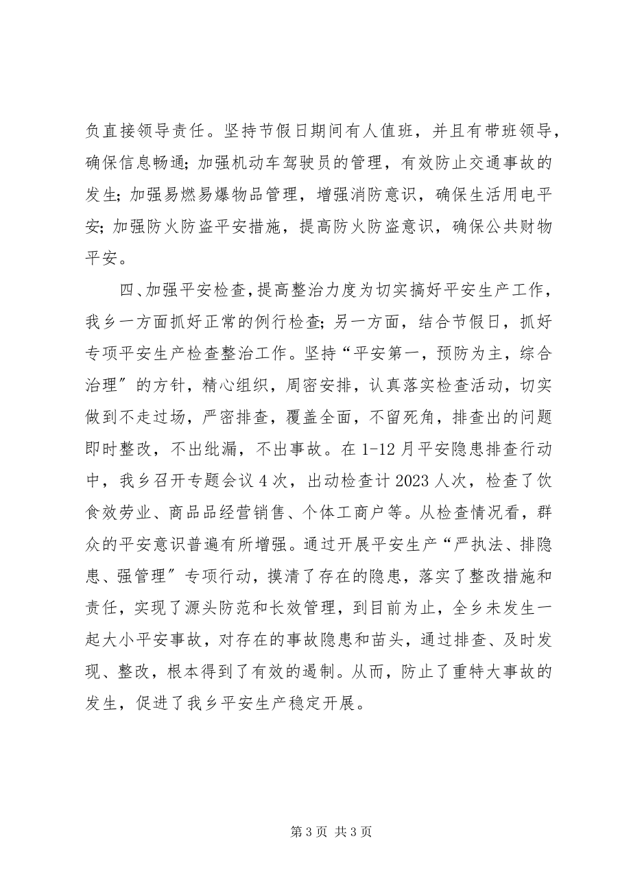 2023年乡镇年度安全生产专项行动工作总结.docx_第3页