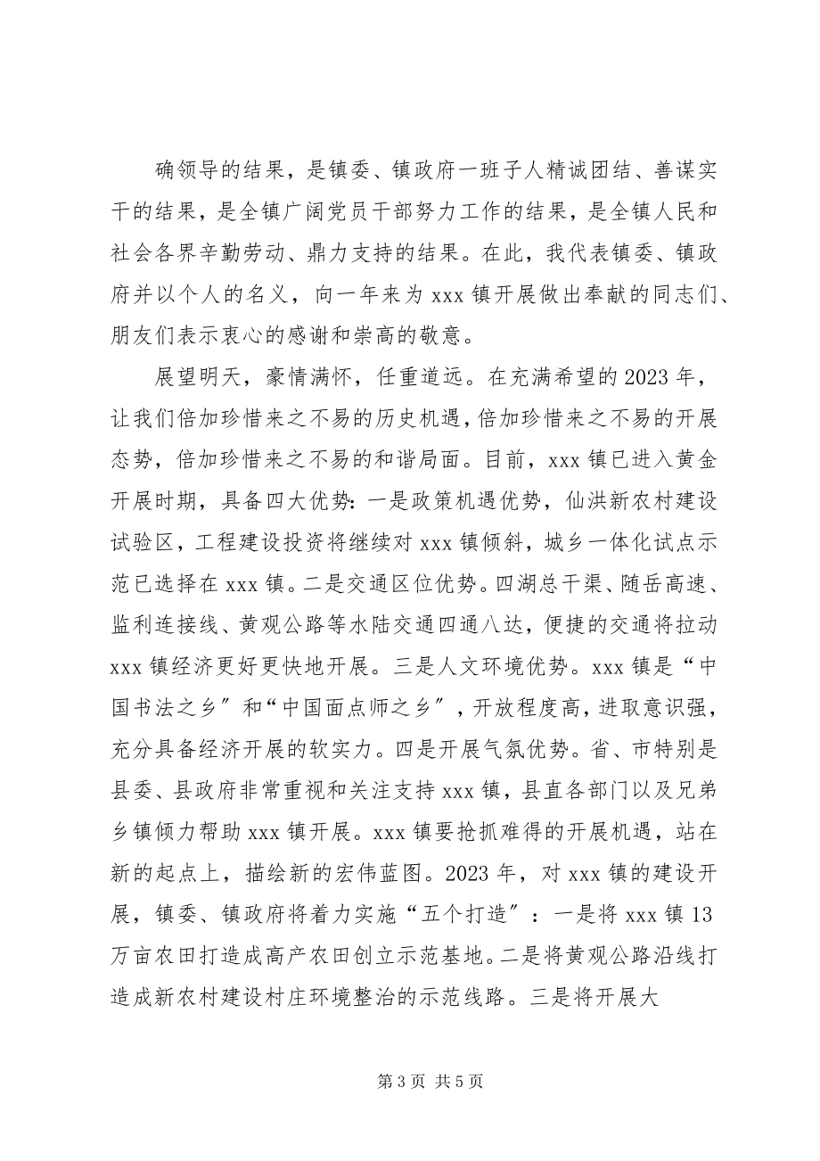 2023年乡镇领导春节团拜会上的致辞.docx_第3页