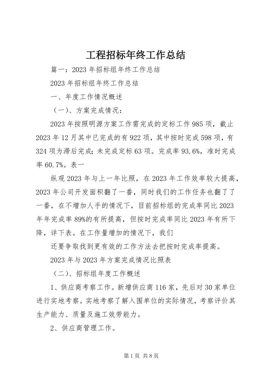 2023年工程招标年终工作总结.docx_第1页